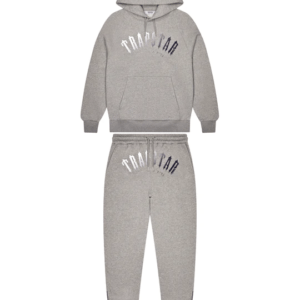 New Irongate Trapstar Arch Its A Secret Hooded Gel Tracksuit - Grey-white.